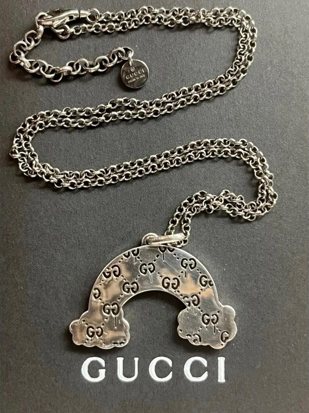Gucci Rainbow Pendant Chain Silver 925 - Picture 5 of 7